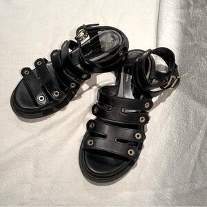 Robert Clergerie Black Gladiator Sandals size 38